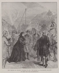 La Enfermedad del Príncipe de Gales en 1871, la Reina en la Estación de Wolverton en su Camino a Sandringham
